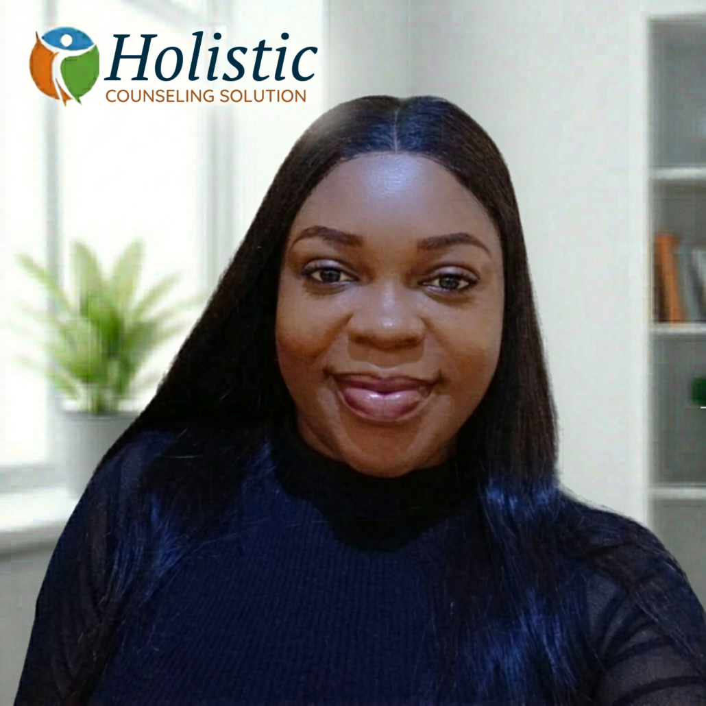 Blessing Akpatanku, Clinical Office Manager at Holistic Counseling Solution, coordinating NJ telehealth intake, insurance verification, and patient care.